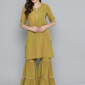 HERE&NOW Women Printed Kurti with Sharara