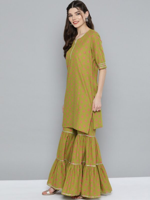 HERE&NOW Women Printed Kurti with Sharara