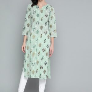 HERE&NOW Women Ethnic Motifs Printed Straight Kurta