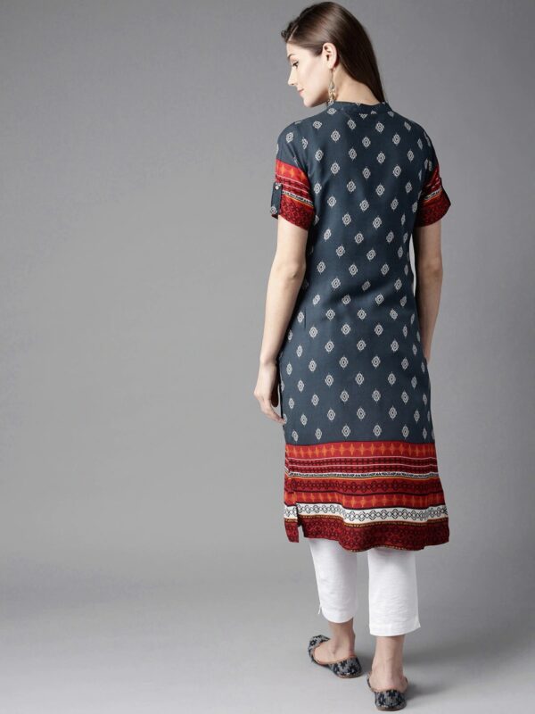 HERE&NOW Geometric Printed Viscose Kurta