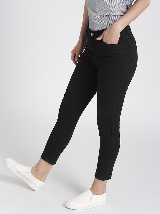 Chemistry Women Black Mid-Rise Clean Look Stretchable Jeans