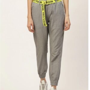 Moda Rapido Women Grey Joggers & Belt