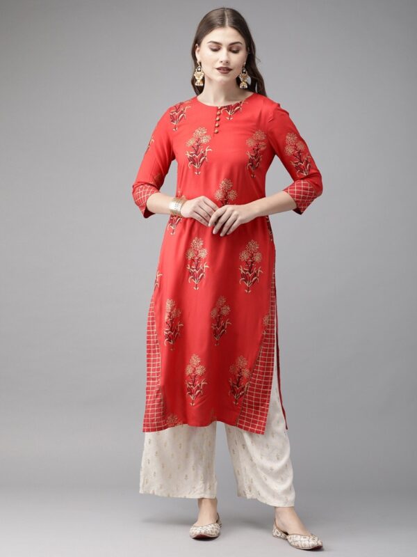 Anouk Women Printed Straight Kurta