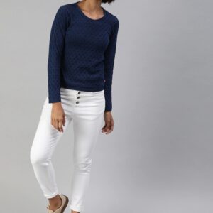 Levis Women Self Design Knitted Sweat Top