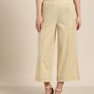 Sangria Women Solid Straight Cropped Palazzos