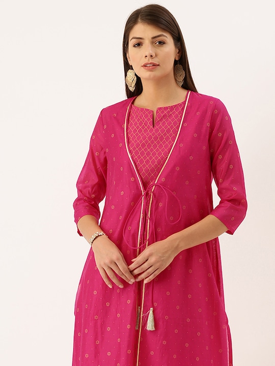 House of Pataudi Women Printed Straight Layered Kurta