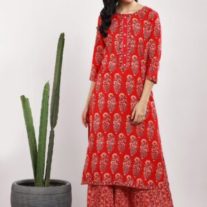 Sangria Women Printed Kurta with Palazzos