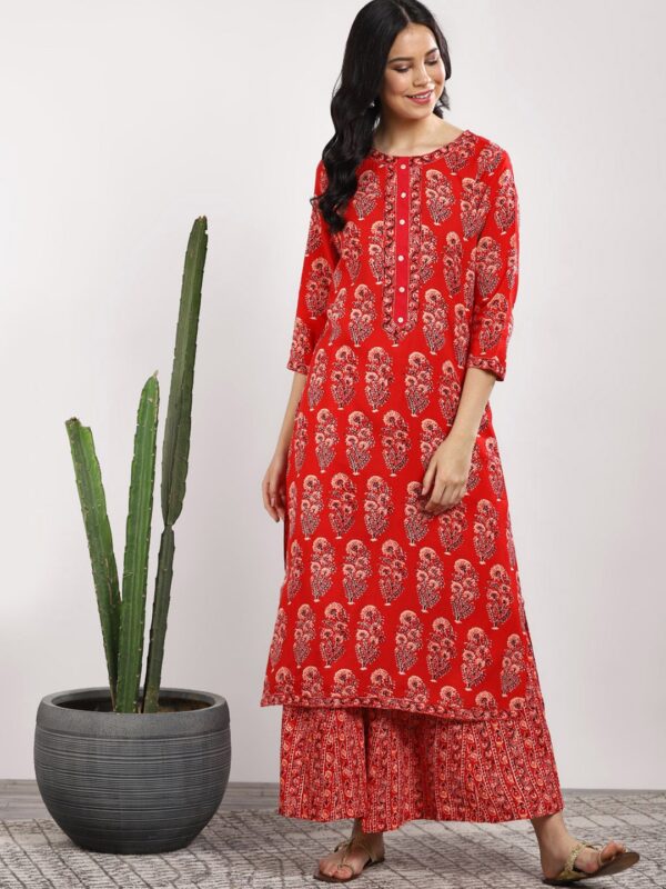 Sangria Women Printed Kurta with Palazzos