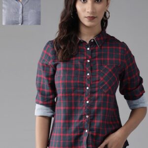 Roadster Women Pure Cotton Checked Reversible Casual Shirt