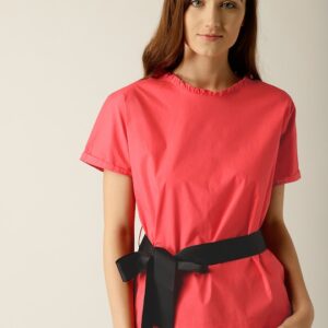 United Colors of Benetton Women Pink Solid Top