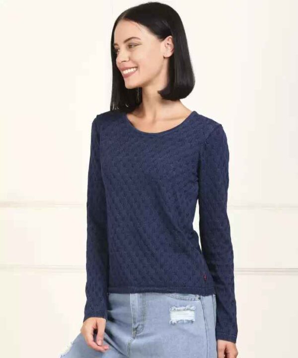 LEVI"S  Argyle Round Neck Casual Women Sweater