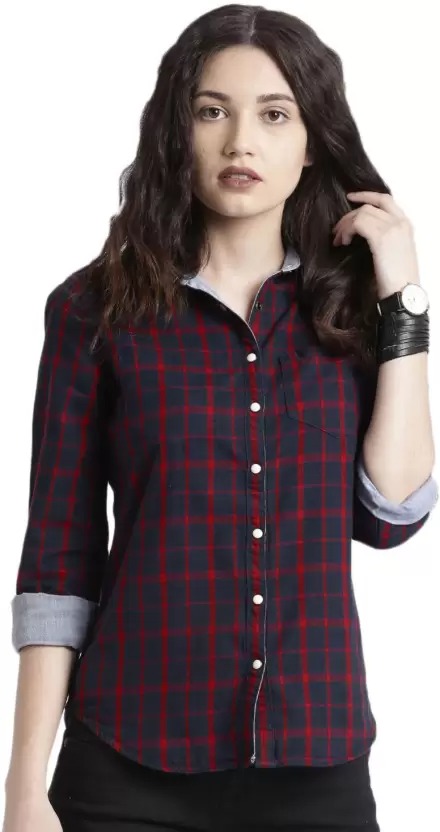 Roadster  Women Regular Fit Checkered Casual Shirt