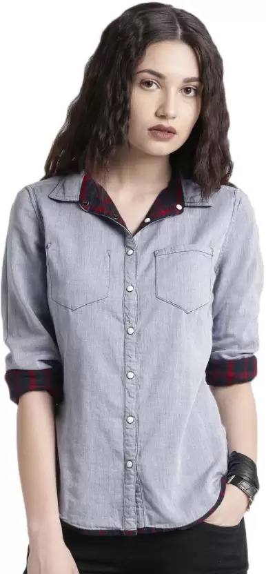 Roadster  Women Regular Fit Checkered Casual Shirt