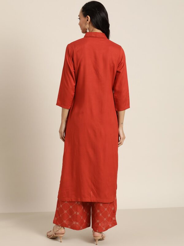 Sangria Women Solid Kurta with Palazzos