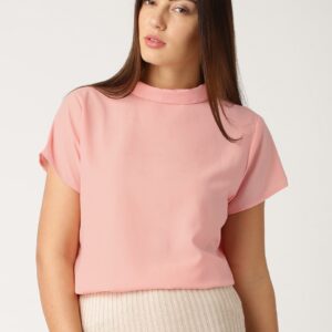 ETHER Pink Polyester Boxy Top