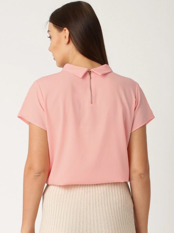 ETHER Pink Polyester Boxy Top