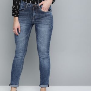 HERE&NOW Women Skinny Fit High-Rise Clean Look Stretchable Jeans