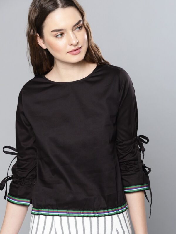 NUSH Women Black Solid Top