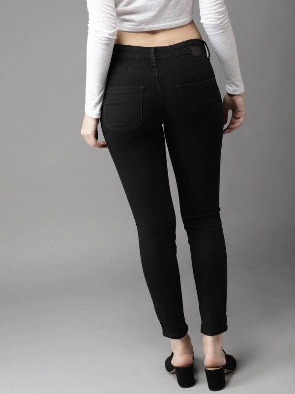 HERE&NOW Women Skinny Fit Mid-Rise Cropped Clean Look Stretchable Jeans