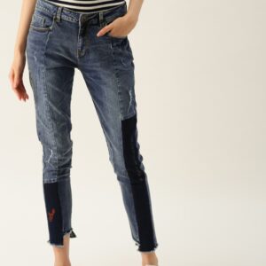 United Colors of Benetton Women Skinny Fit Mid-Rise Mildly Distressed Stretchable Jeans