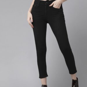 Roadster Women Skinny Fit Mid-Rise Clean Look Stretchable Cropped Jeans