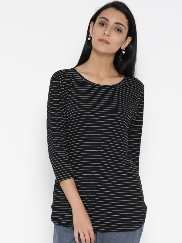 ONLY Women Black Striped Top