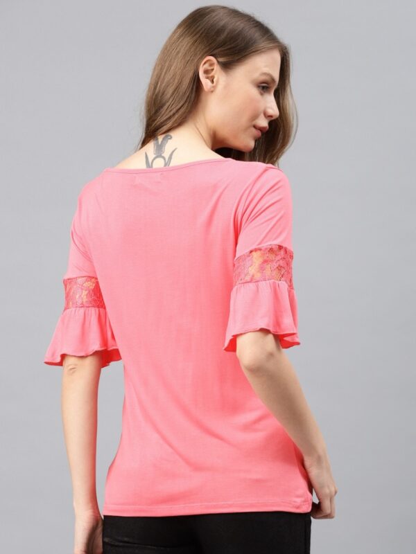 French Connection Women Pink Solid Top