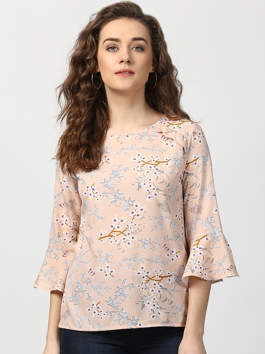 Harpa Women Beige Floral Print Top