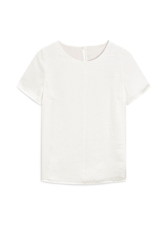 next Women White Solid Round Neck T-shirt