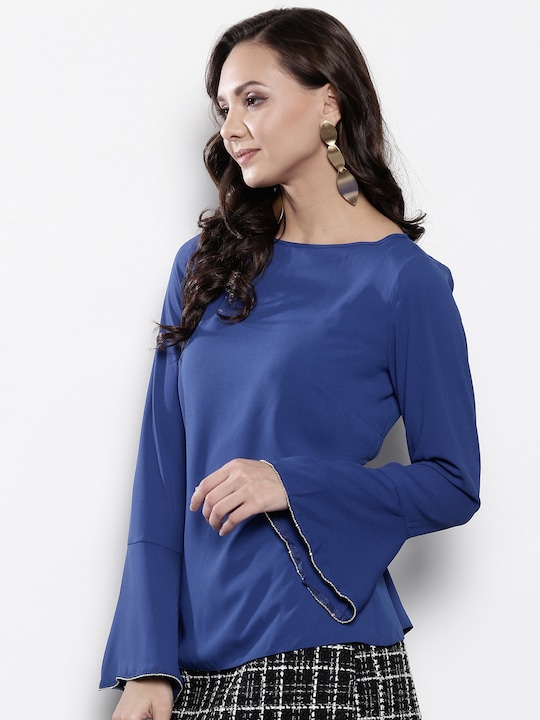 DOROTHY PERKINS Women Blue Solid Top