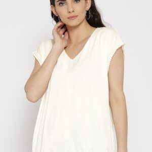 OVS Women Off-White Solid Blouson Top