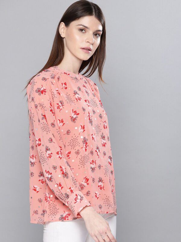 Chemistry Women Peach-Coloured Printed Top