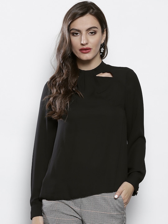 DOROTHY PERKINS Women Black Solid Top