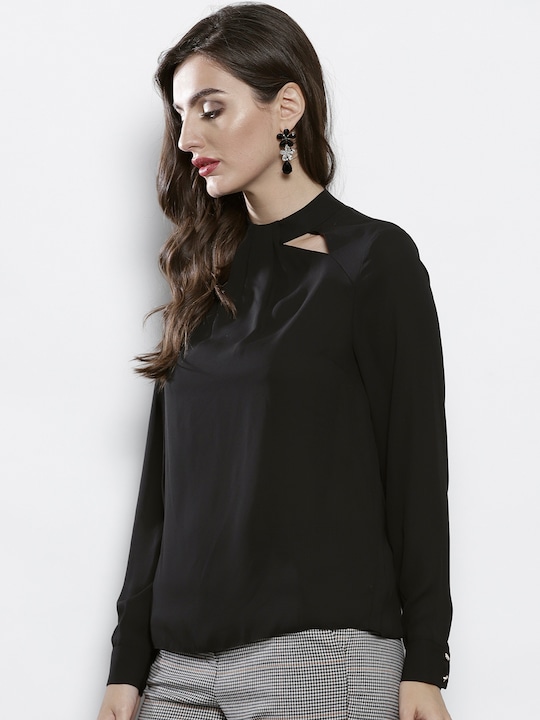 DOROTHY PERKINS Women Black Solid Top