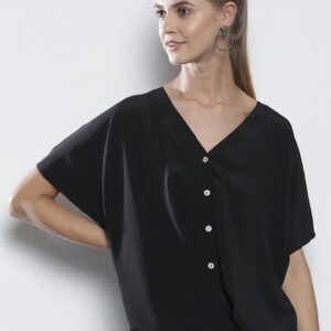 DOROTHY PERKINS Women Black Solid Top