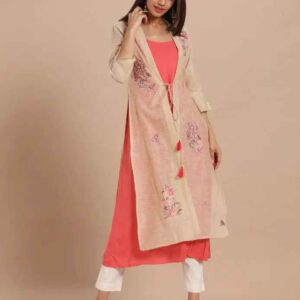 Imara Women Round Neck Embroidered Kurta