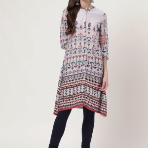 HERE&NOW Women Printed A-Line High-low Kurta