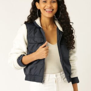 DressBerry Women Solid Bomber Jacket