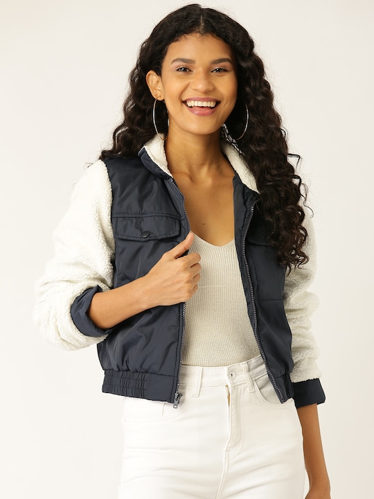 DressBerry Women Solid Bomber Jacket