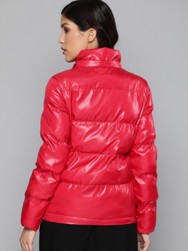 HERE&NOW Women Solid Windcheater Hooded Puffer Jacket