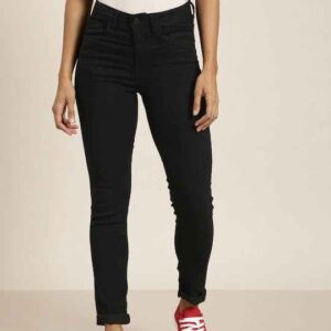 Moda Rapido Women Skinny Fit Mid-Rise Cropped Slash Knee Stretchable Jeans