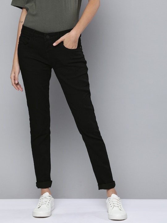 HERE&NOW Women Regular Fit Mid-Rise Clean Look Stretchable Jeans