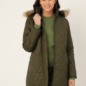 DressBerry Women Quilted Longline Parka Jacket