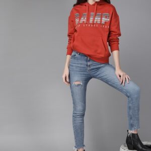 Roadster Women Printed Hooded Sweatshirt