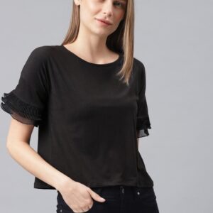 French Connection Women Black Solid Top