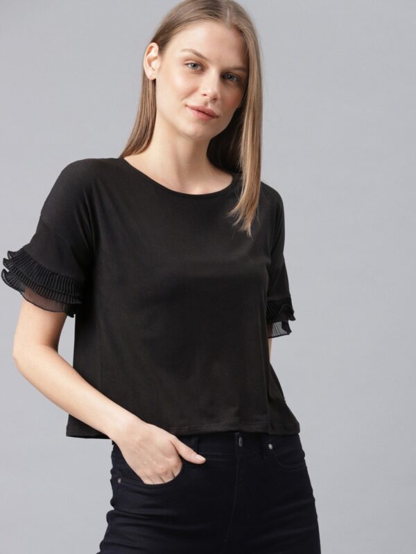 French Connection Women Black Solid Top