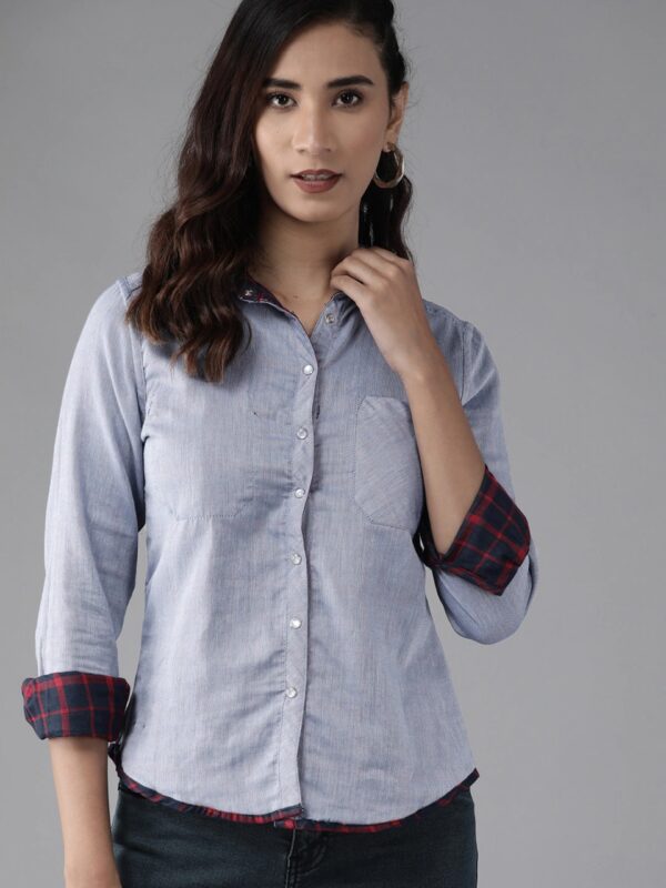 Roadster Women Pure Cotton Checked Reversible Casual Shirt