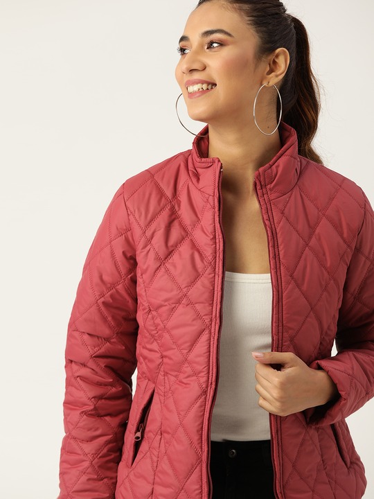 DressBerry Women Solid Quilted Jacket