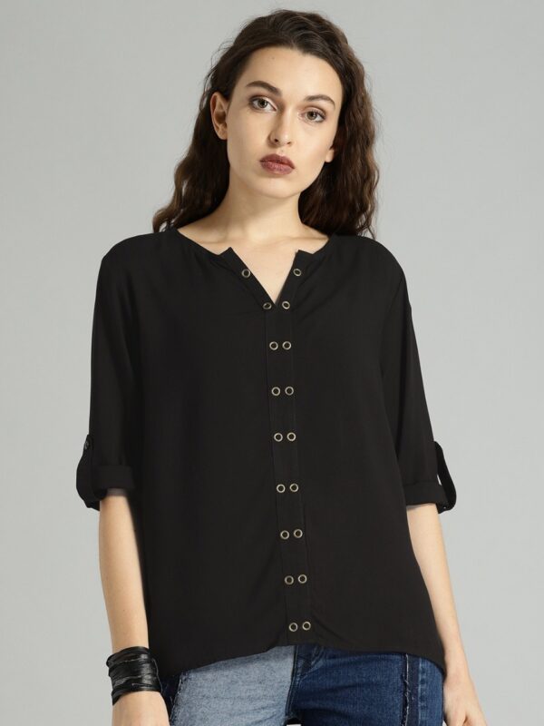 Roadster Women Black Solid Top