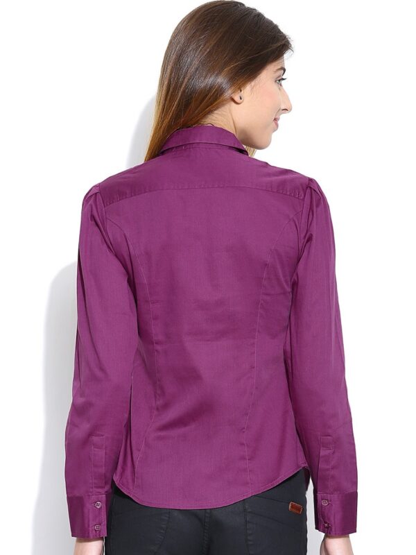 Wills Lifestyle Women Purple Formal Shirt